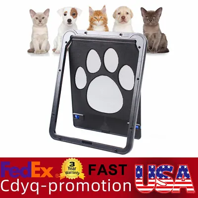 Pet Dog Cat Door Magnetic Flap Window Screen Lock Gate Sliding Door Frame NEW • $9.50