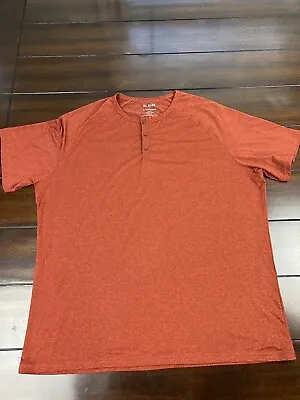 01.ALGO Performance Henley T-Shirt Men 2XL XXL Red Heather Quickdry Anti-odor N7 • $12.05