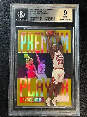 Michael Jordan Bgs 9 1997-98 Skybox Premium Player #1 Bulls Mint Card Hof • $1299