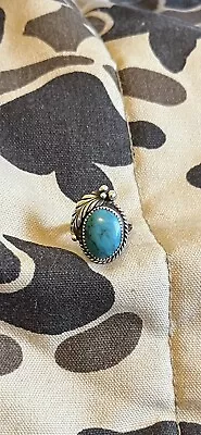 Vintage Sterling Southwestern Native? Turquoise Ring Size 7.25 • $72