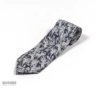 Bachrach Pointed Self Tie Silk Necktie Mens Black Gray Abstract Classiccore • $9.95