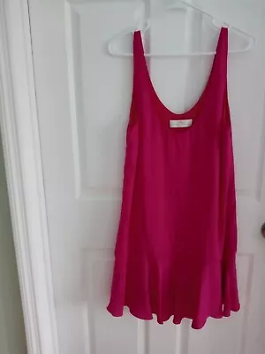 Amanda Uprichard Fit & Flare Dress  Womens Pink Sleeveless Size Medium Rufflehem • $20