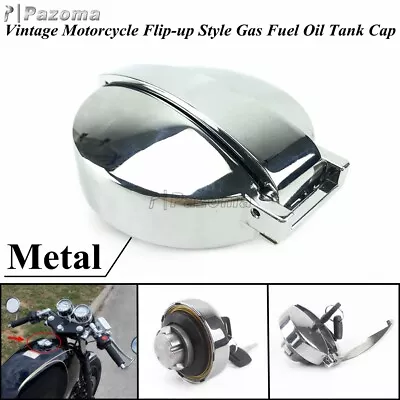 Vintage Motorcycle Flip Up Style Gas Fuel Oil Tank Cap Cover Lock For Honda CB • $22.26