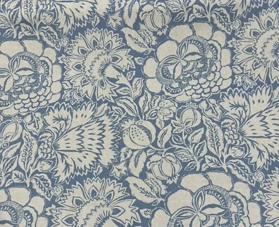 Sanderson Fabric POPPY DAMASK   INDIGO/NATURAL 12mtrs • £280