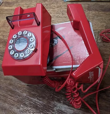 Wild & Wolf 1970s Retro Push-button Phone-box Red Trimphone. Fully Working. • £5.95