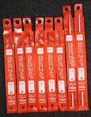 Vintage (Lot Of 8) Bernat Aero Steel Aluminum 12 - C Micro Crochet Hooks - NOS • $29.99