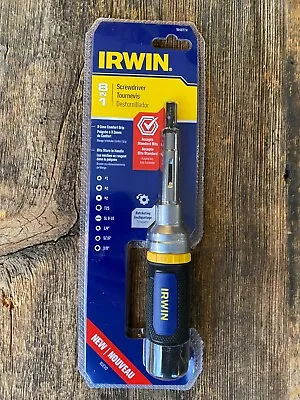 $13.95 • Buy IRWIN 8-in-1 Screwdriver- Bits Store In Handle - Comfort Grip #1948774