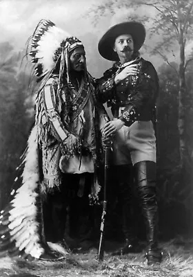 Native American Sitting Bull Buffalo Bill 1885  Print Poster Wall Picture A4 + • £3.99