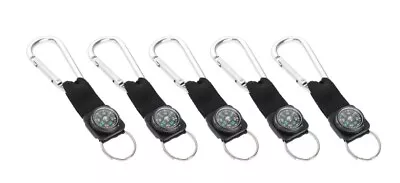 LOT OF 5 - Camping Mini Carabiner W/ Keychain Compass Keyring 4.5  • $8.99