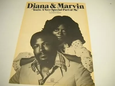 DIANA ROSS & MARVIN GAYE You're A Very Special Part Of Me 1973 Promo Poster Ad • $9.95