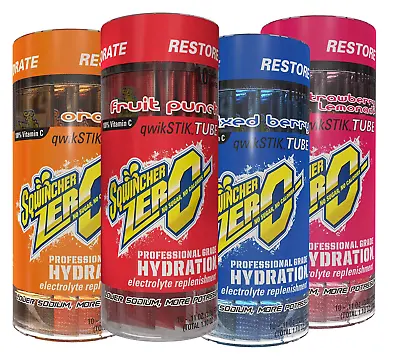 $36.88 • Buy Sqwincher ZERO Qwik Stik - Sugar Free Electrolyte Powdered Beverage Mix, Flavors