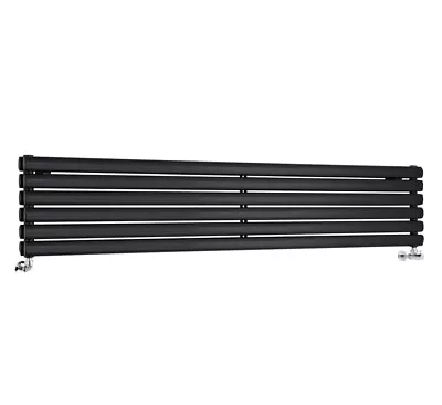 £299 • Buy Milano Aruba - Black Horizontal Designer Double Radiator 354mm X 1780mm