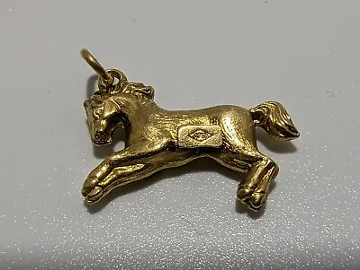 Yellow Gold 9CT Horse Charm Pendant • £65