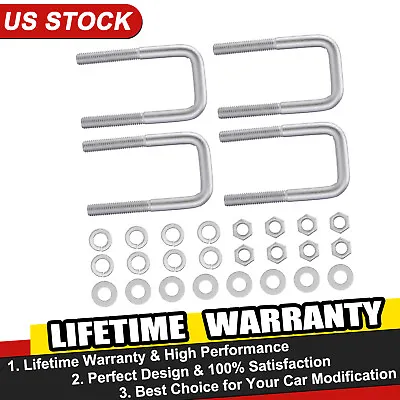 4Pcs SPARKWHIZ Square U Bolts 1/2  D X 2-1/16  W X 4-3/4 L For Boat Trailer USA • $37.89