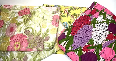 Vintage Quilted Pillow Cover Zipper Pillowcase Standard Floral Flower Power Lot  • $29