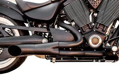 TRASK 2-Into-1 Hot Rod Exhaust Black For Victory Cross Country Hardball Magnum • $1185.95