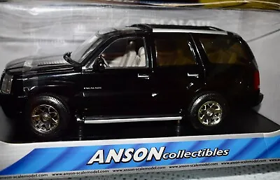 Anson 2002 Black Cadillac Escalade 1:18 Scale Die-Cast SUV #30392 NOS ~#8 • $99.99