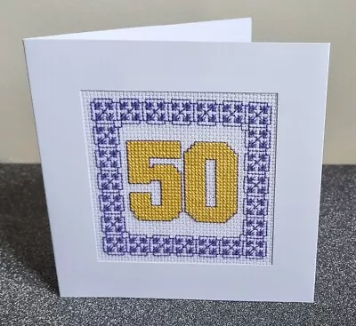 £7.25 • Buy 50th Birthday Card - Cross Stitch Kit