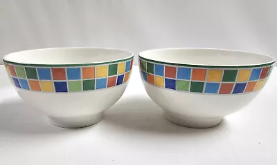 2 Villeroy & Boch Twist Alea Limone Rice Bowls 5 5/8  Cereal Bowl Minty • $49.99