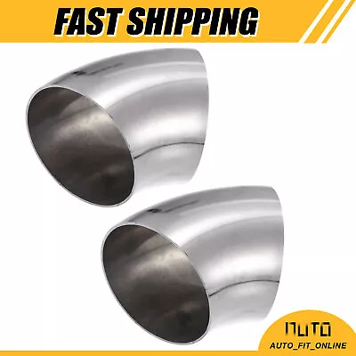 TWO 3  45° Mandrel Bend Elbow SS304 Stainless Steel Bend Exhaust Tube Universal • $25.99