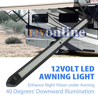$54.90 • Buy Black 12V LED Awning Strip Light Exterior Camping RV Caravan Boat Roof Wall Lamp