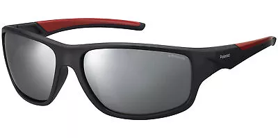 Polaroid Polarized Men's Black/Red Sport Wrap Sunglasses - PLD7010S 0OIT EX • $24.99