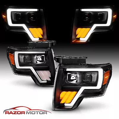 For 09-14 Ford F150 Pickup G3 Black LED Plank Projector Headlights W/ LED Signal • $265.91