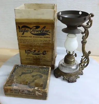 Nice Antique Vapo-Cresolene Kerosene Vaporizer Miniature Lamp W/ Original Box US • $99.99