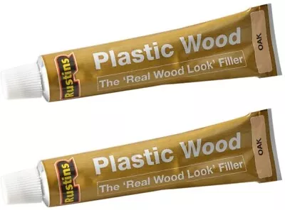 2x Rustins Plastic Wood Filler Oak Fix Wood Crack Hole Gap Filler 20g Applicator • £11.65