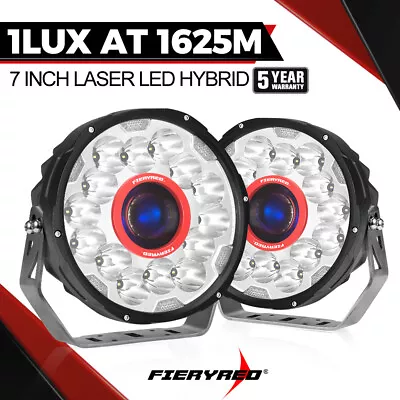 FIERYRED 7inch Laser LED Driving Lights Hybrid Osram Spot Light Round Offroad • $199