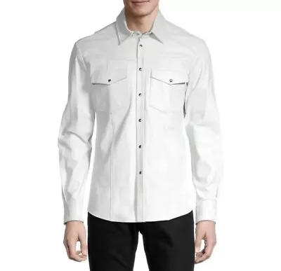 Men’s 100% Real Leather White Shirt Men’s Leather Shirt • $69.99