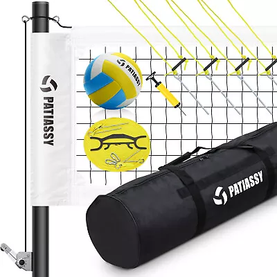 Portable Volleyball Net Set With Adjustable Height Steel Poles PU Volleyball  • $105.82