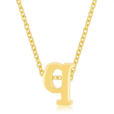 Golden Initial Q Pendant Yellow Gold Plated Necklace 18 Inch + 2 Inch Ext • $18.46