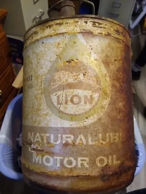 Rare Vintage Lion Naturalube Motor Oil 5 Gallon Can  • $44.95