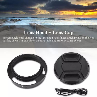 $12.06 • Buy 43mm Metal Tilted Vented Lens Hood Shade + Lens  For Leica Canon Pentax Sony