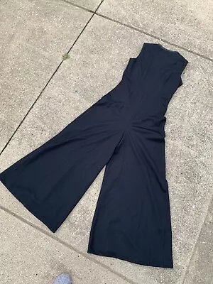 Vintage 1970’s Jumpsuit Women’s Black Disco Sleeves Party • $52.50