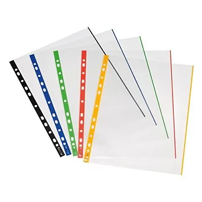 Herlitz A4 Colored Border Punched Pocket (50 Pieces) • £18.49