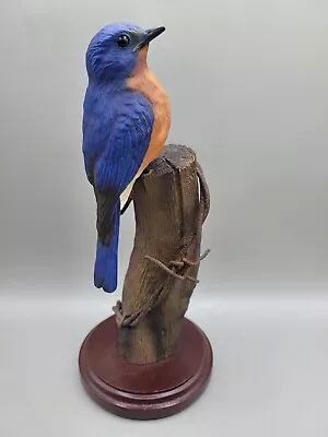 Richard Lamson Studios Vintage Eastern Bluebird Barbed Wire Figurine Wood Base • $25