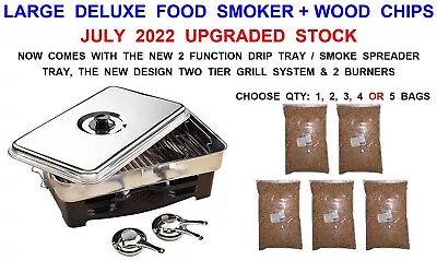 New Upgraded Large Deluxe Food Smoker Fish Meat Poultry Bbq Cooker Grill Oven • £51