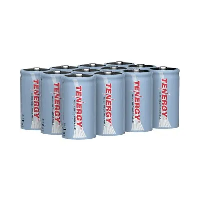 Tenergy 12PCS 10000mAh D Size High Capacity NiMH Rechargeable Batteries Cells D • $80.49