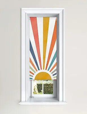 Lister Cartwright Blackout Roller Blinds Windows Child Safety -Painted Sun • £29.99