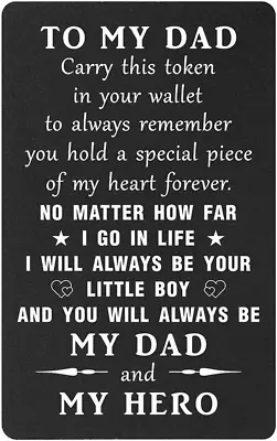 Dad Gifts Engraved Wallet Card I'Ll Always Be Your Little Boy From Son Father • $21.99