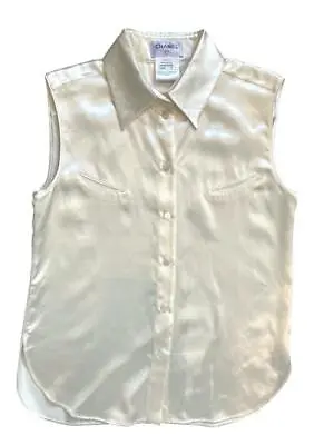 Chanel Sleeveless Blouse Top Size 40 Vintage • $275