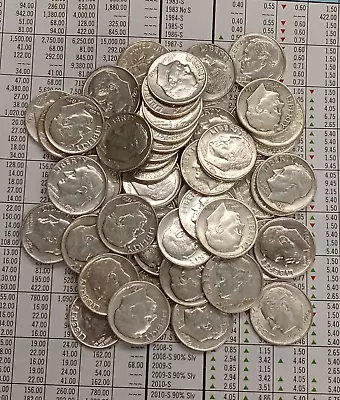 1 Roll 50 Each 90% Silver Roosevelt Dimes Nice Looking Roll MIX Dates TP-3781 • $129.95