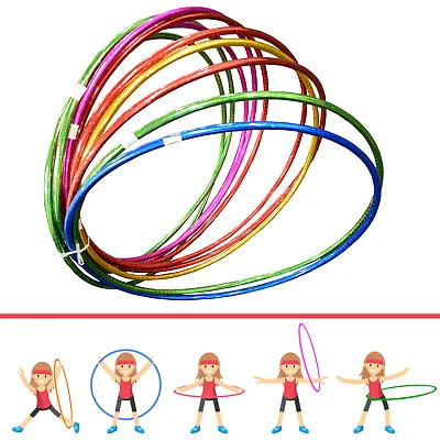 Children's Adult Plastic Hoola Hoop Multicolour Kids Fitness Activity Hula Hoop • £24.72