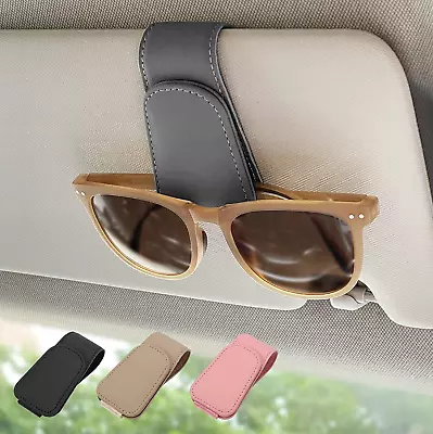 Ompellus Magnetic Leather Sunglass Holder Eyeglass Hanger Clip For Car Sun Viso • $14.56