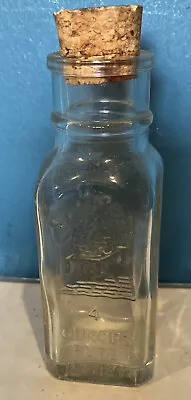 Vintage Honey Acres 4 Ounce Pure Honey Embossed Glass Bottle Original Cork 4.75” • $9.20