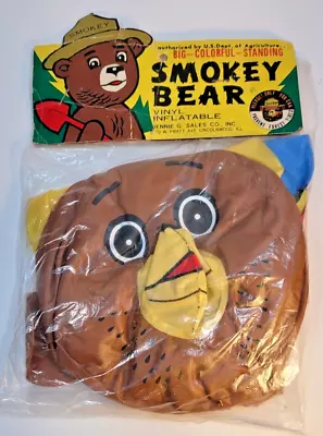 Vintage Smokey The Bear Colorful Standing Vinyl Inflatable Original Package NOS • $49.95