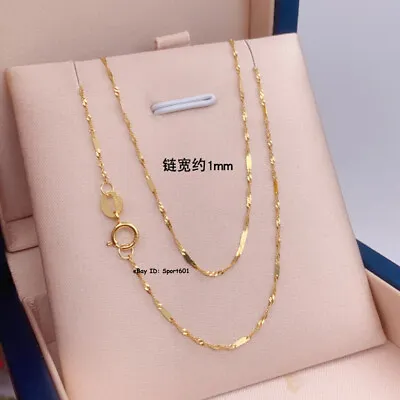 Real Au750 18K Yellow Gold Necklace Lucky Twist Singapore Chain 16 L For Women • $202.23