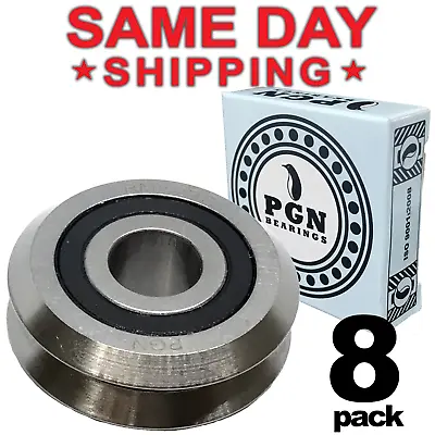 $35.90 • Buy RM2-2RS 3/8  Premium Rubber Sealed V W Groove Roller Ball Bearing V-Guide, 8 QTY